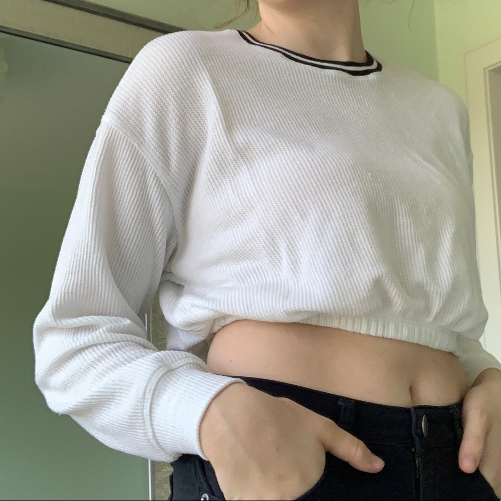 White Cropped Sweater